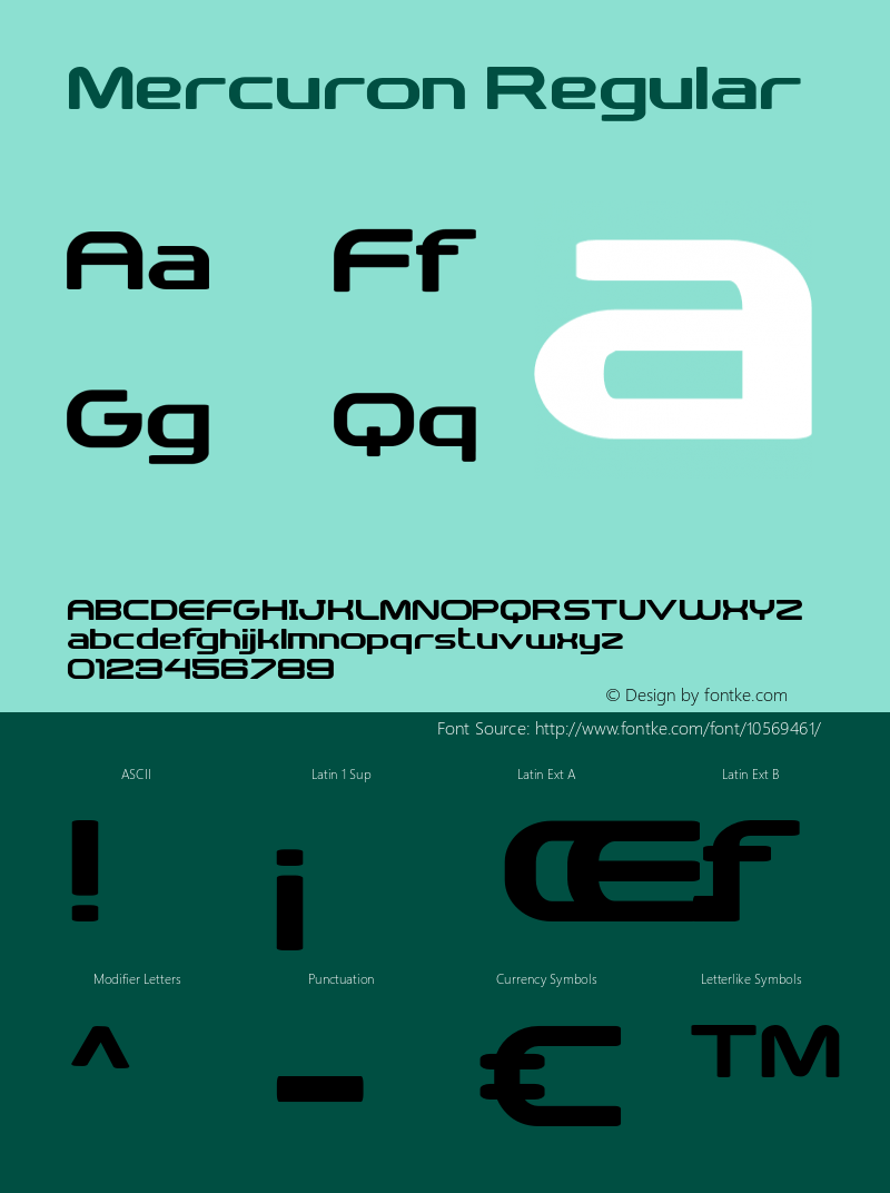 Mercuron Regular Version 1.000 Font Sample