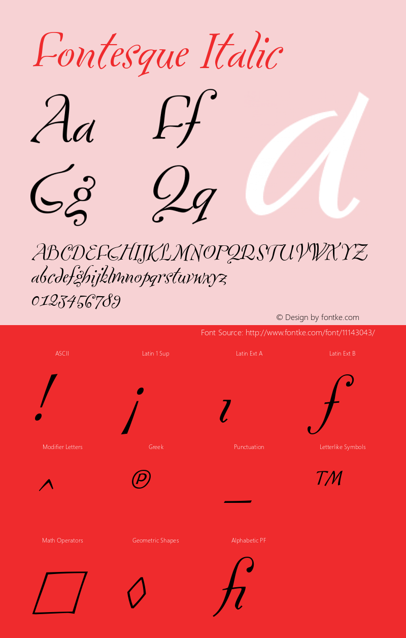 Fontesque Italic Version 001.000 Font Sample