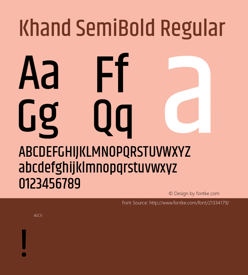 KhandSemiBold Version 1.0 Font Sample