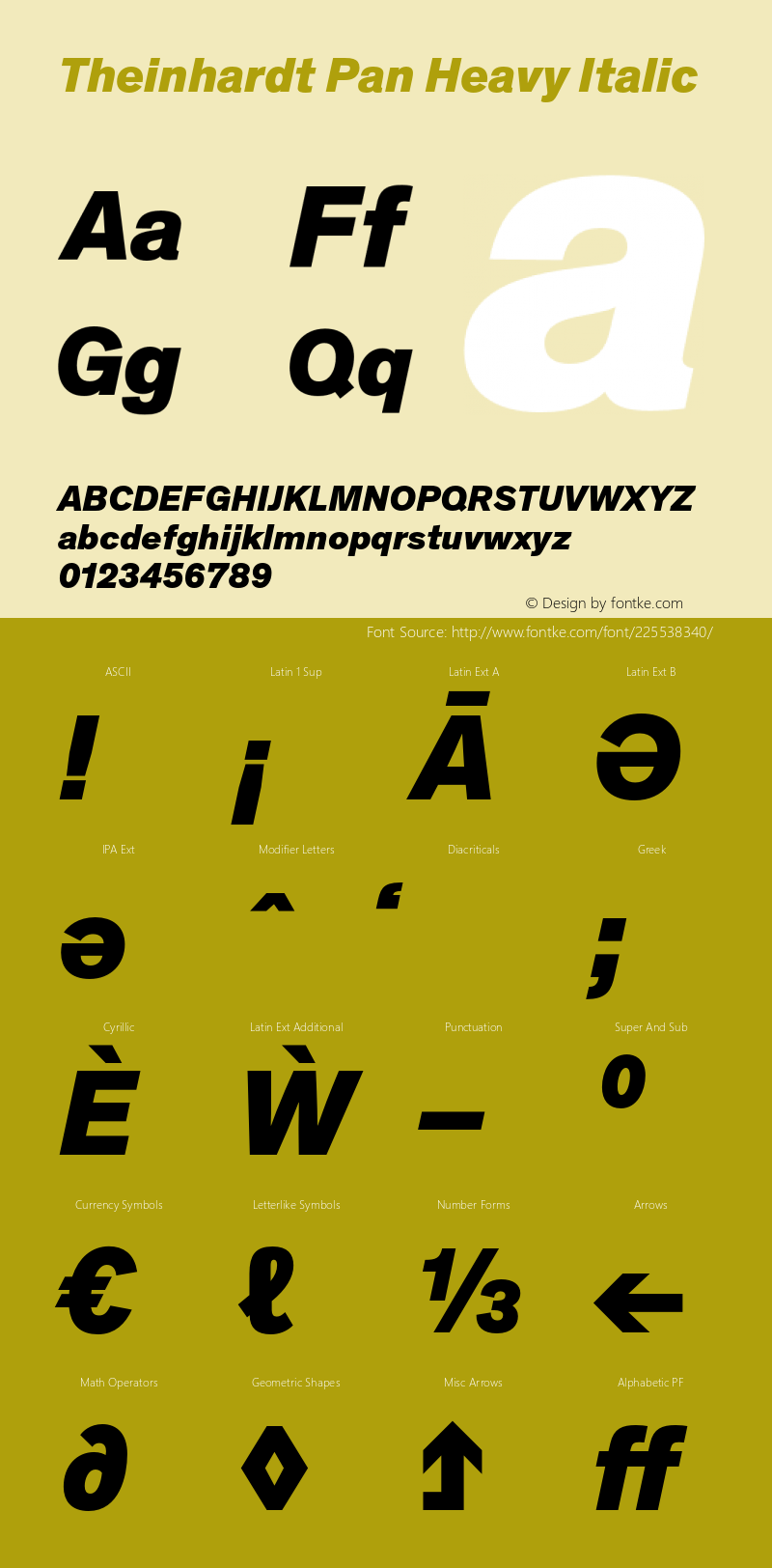 Theinhardt Pan Heavy Italic Version 4.003; build 0008图片样张