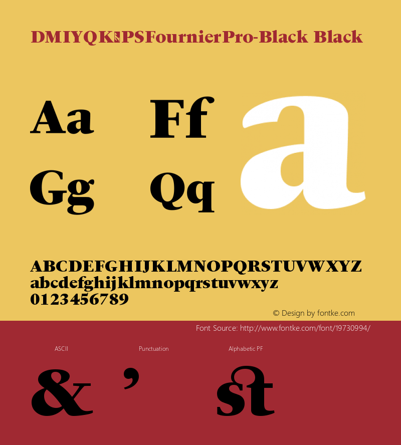 DMIYQK+PSFournierPro-Black Version 1.0 Font Sample