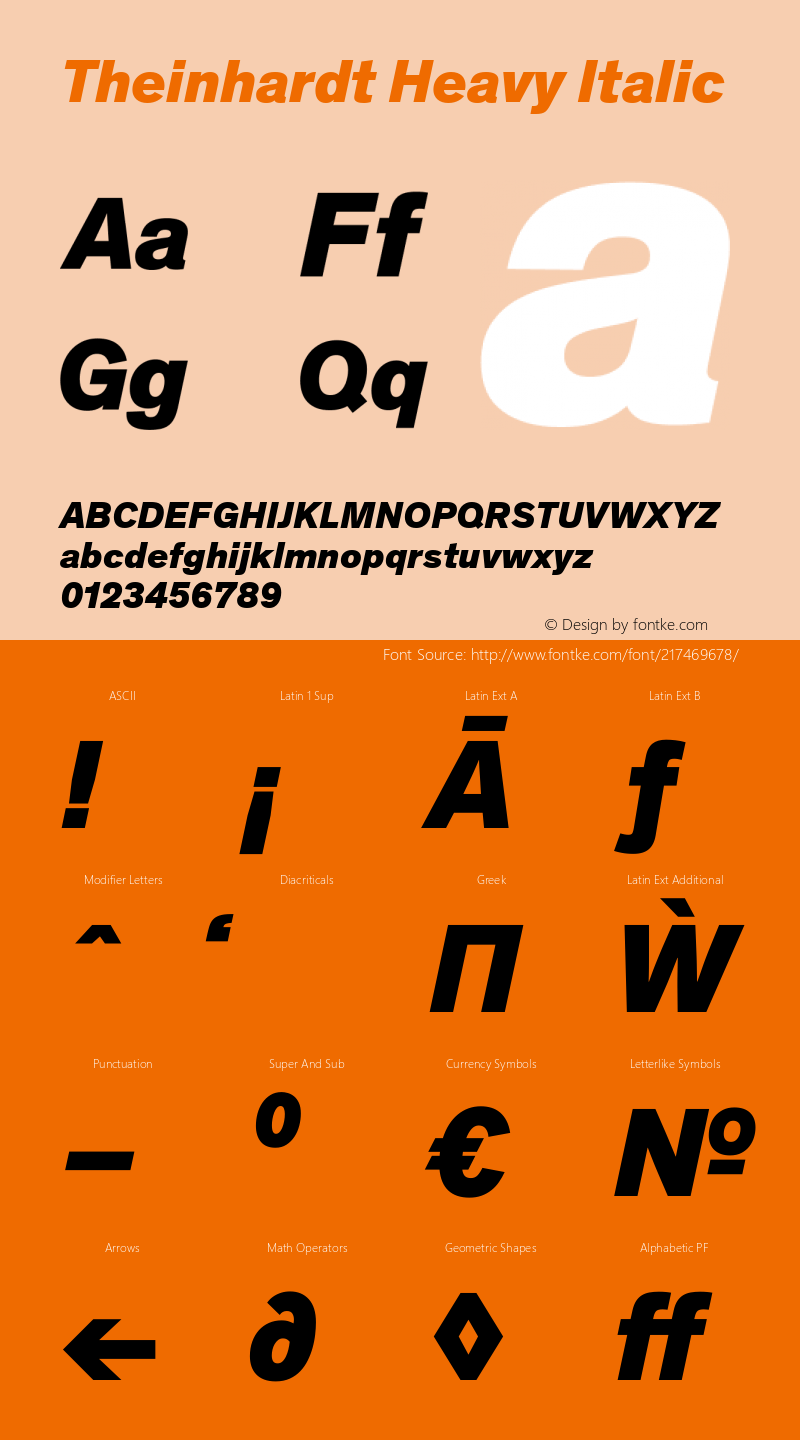 Theinhardt Heavy Italic Version 4.003; build 0007图片样张