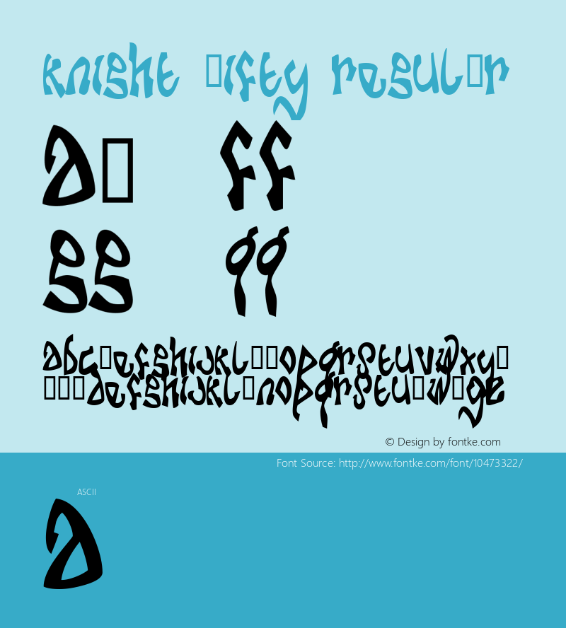 Knight Nifty Regular Only Font Sample