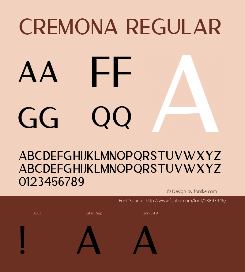 Cremona Version 1.001 Font Sample