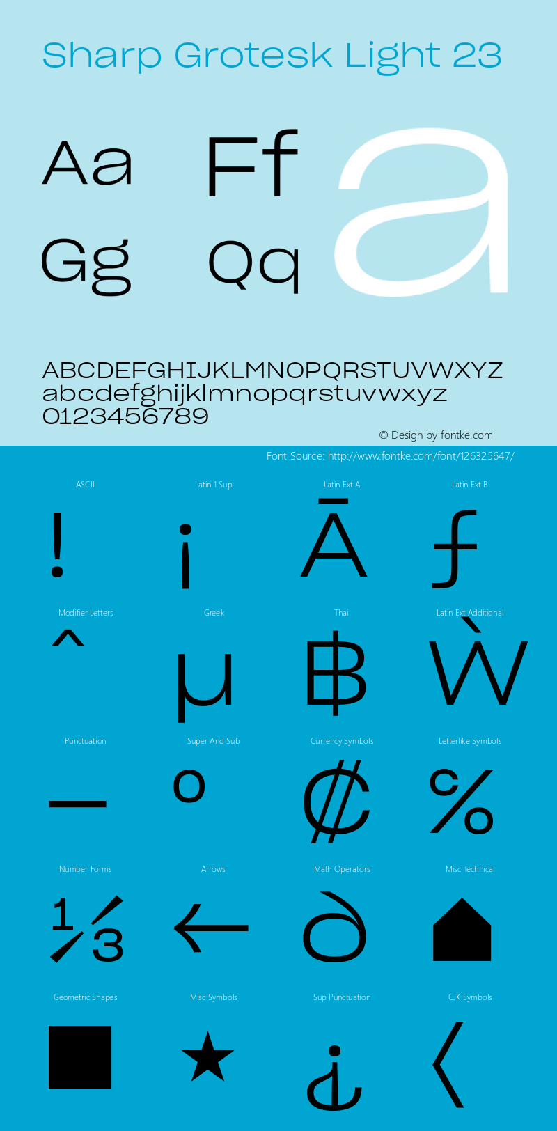 Sharp Grotesk Light 23 Version 1.003 Font Sample