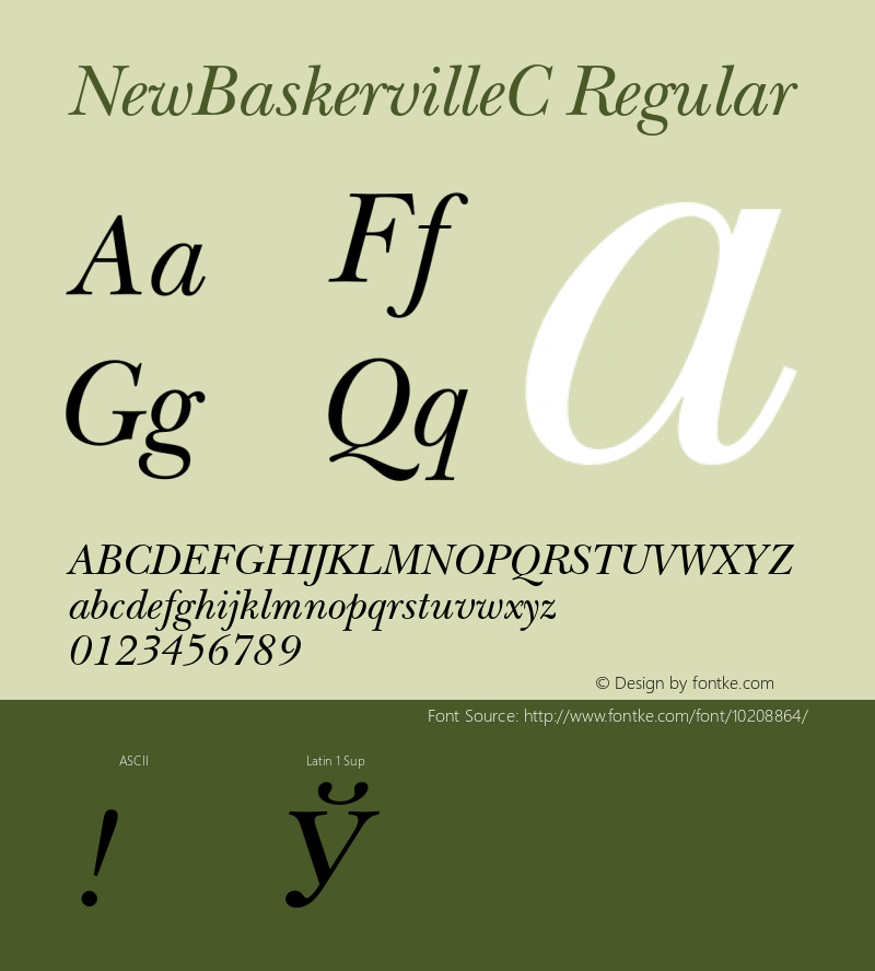 NewBaskervilleC Regular 001.000 Font Sample