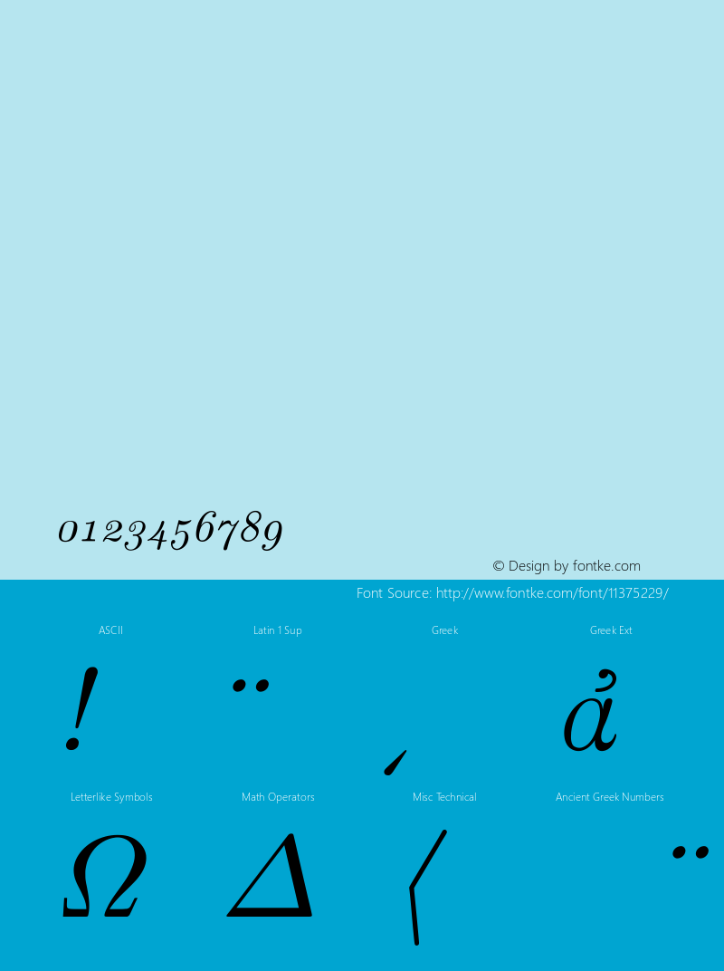 CM Roman Greek ItalicOsF Version 001.001 Font Sample