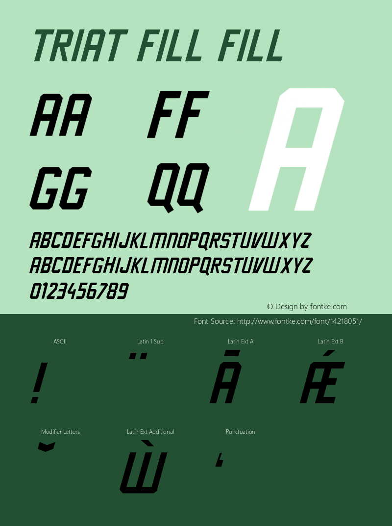 Triat Fill Fill Version 1.001 Font Sample