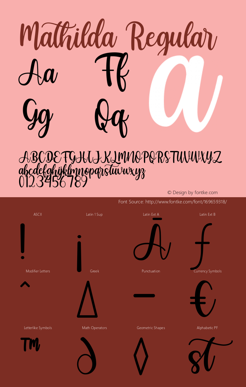 Mathilda Version 1.001;Fontself Maker 3.5.4图片样张