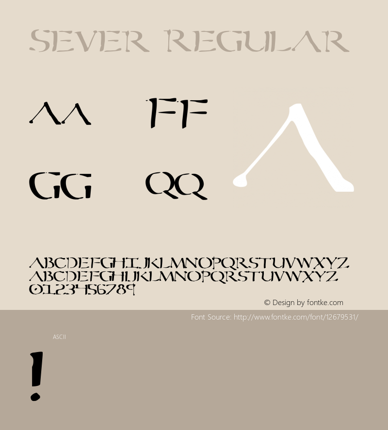 Sever Regular 1 Font Sample