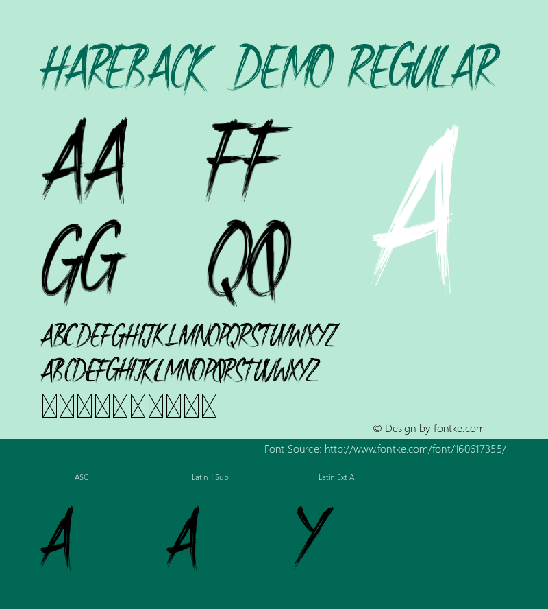 Hareback Demo Version 1.001;Fontself Maker 3.5.1 Font Sample