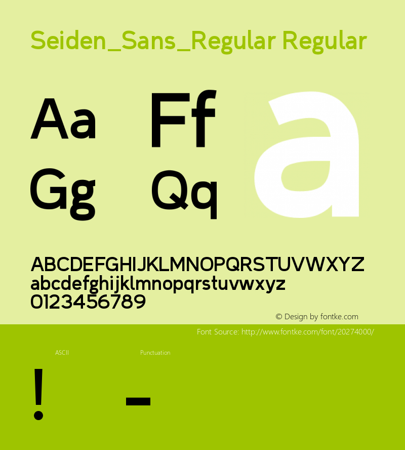Seiden_Sans_Regular Version 1.0 Font Sample