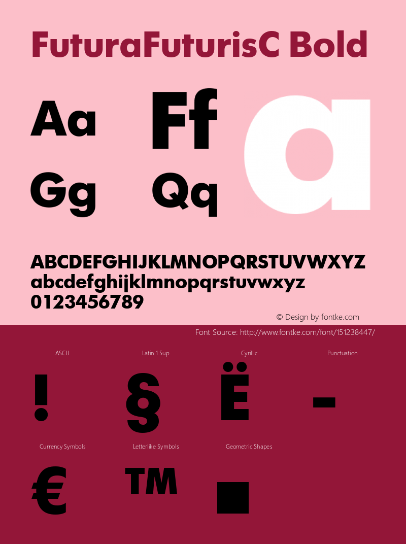 FuturaFuturisC Bold OTF 1.0;PS 001.000;Core 116;AOCW 1.0 161 Font Sample