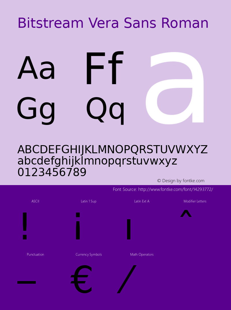 Bitstream Vera Sans Roman Release 1.10 Font Sample