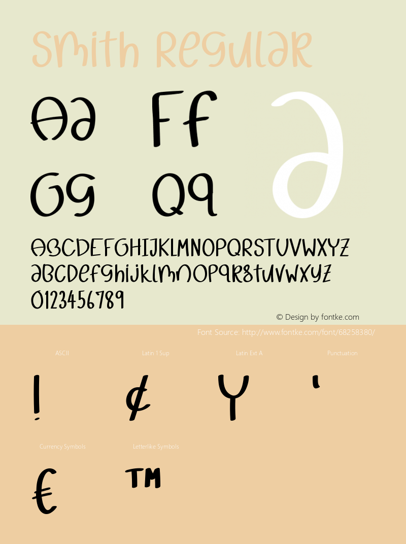 Smith Version 1.001;Fontself Maker 3.5.1 Font Sample