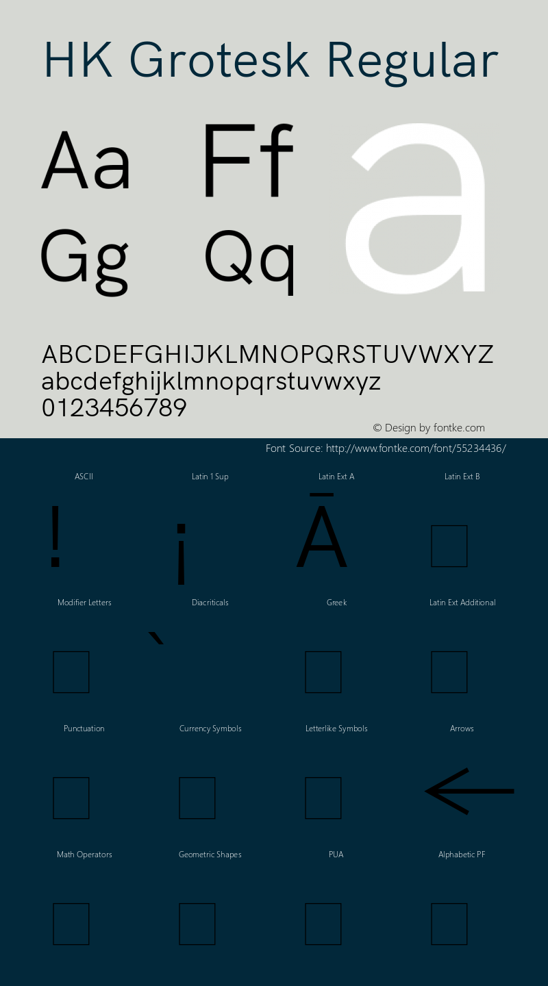 HK Grotesk Regular Version 2.410 Font Sample