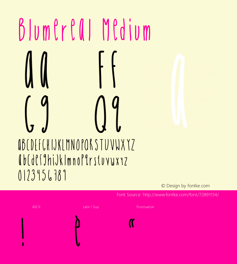 Blumereal Version 001.000 Font Sample