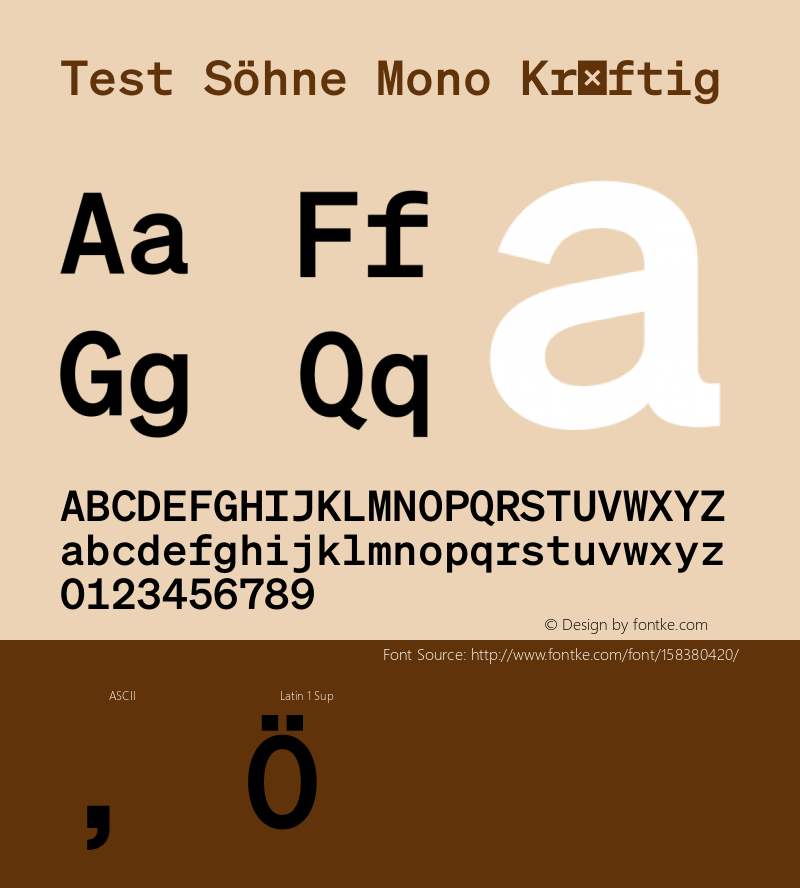 Test Söhne Mono Kräftig Version 1.108;hotconv 1.0.116;makeotfexe 2.5.65601 Font Sample
