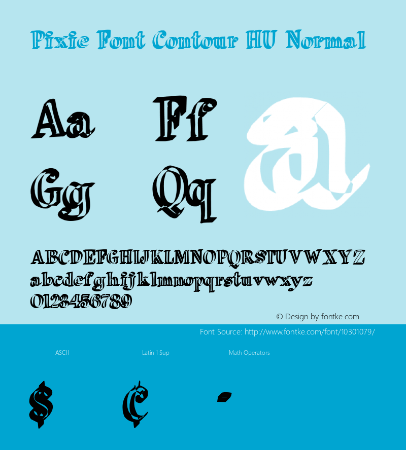 Pixie Font Contour HU Normal 1.000 Font Sample