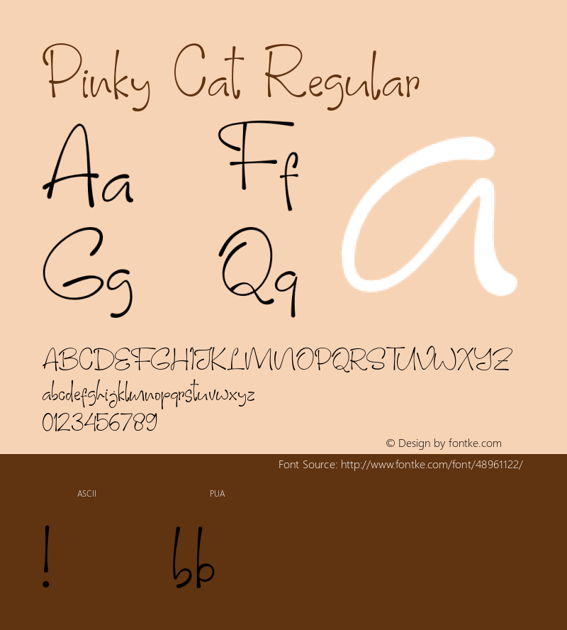 Pinky Cat Version 1.000 Font Sample