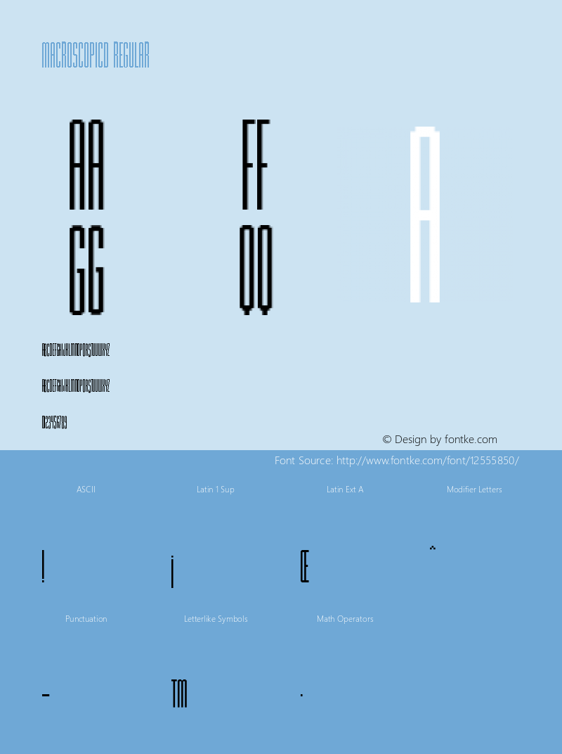 MacroscopicD Regular Version 001.000 Font Sample