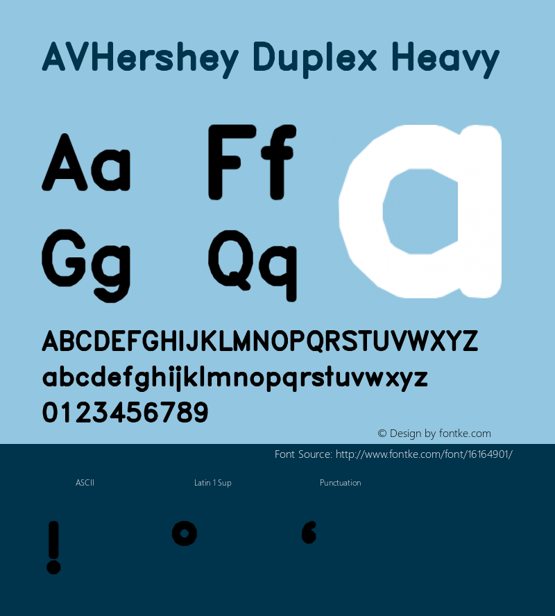 AVHershey Duplex Heavy Version 000.001 Font Sample