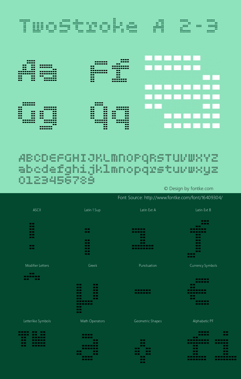 TwoStroke A 2-3 Version 1.000 Font Sample