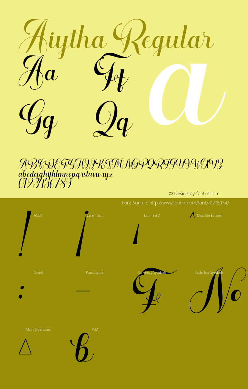 Aiytha Version 1.00;October 21, 2020;FontCreator 13.0.0.2683 64-bit Font Sample