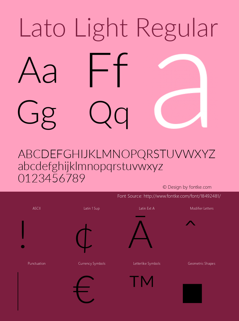 Lato Light Regular Version 2.007; 2014-02-27 Font Sample