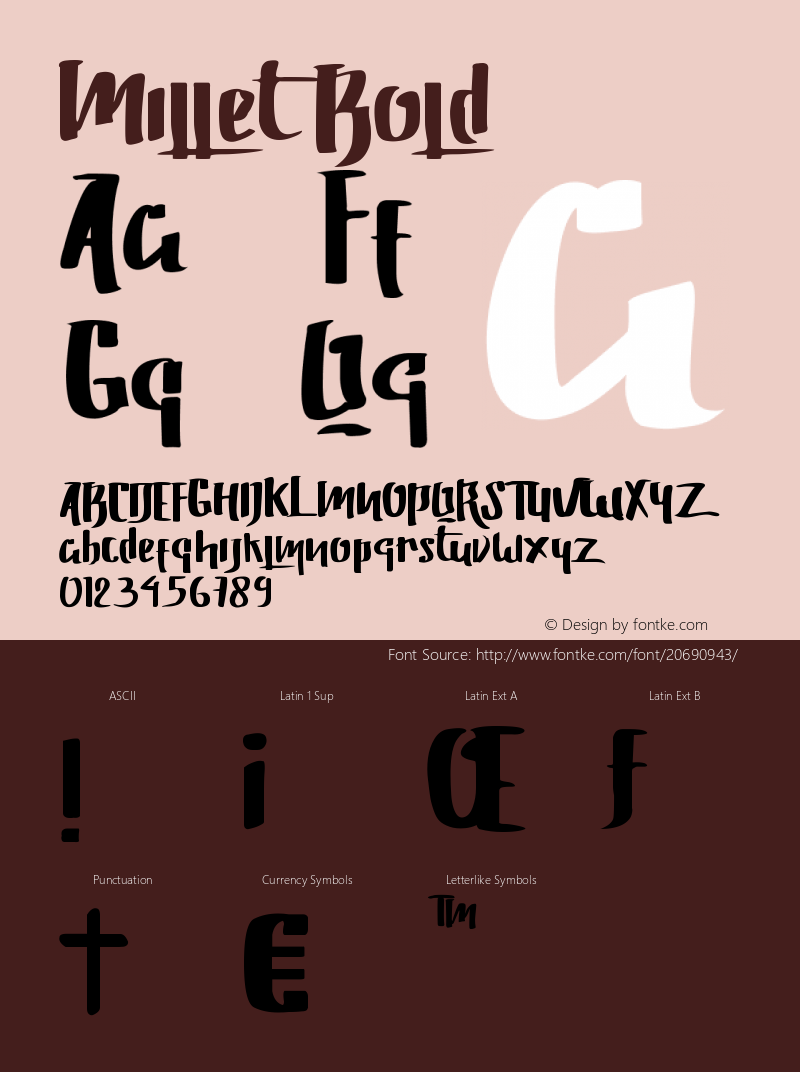 Millet-Bold Version 1.000 Font Sample