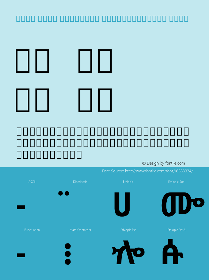 Noto Sans Ethiopic SemiCondensed Bold Version 1.901 Font Sample