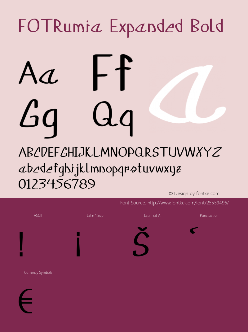 FOTRumia-ExpandedBold Version 1.000 Font Sample