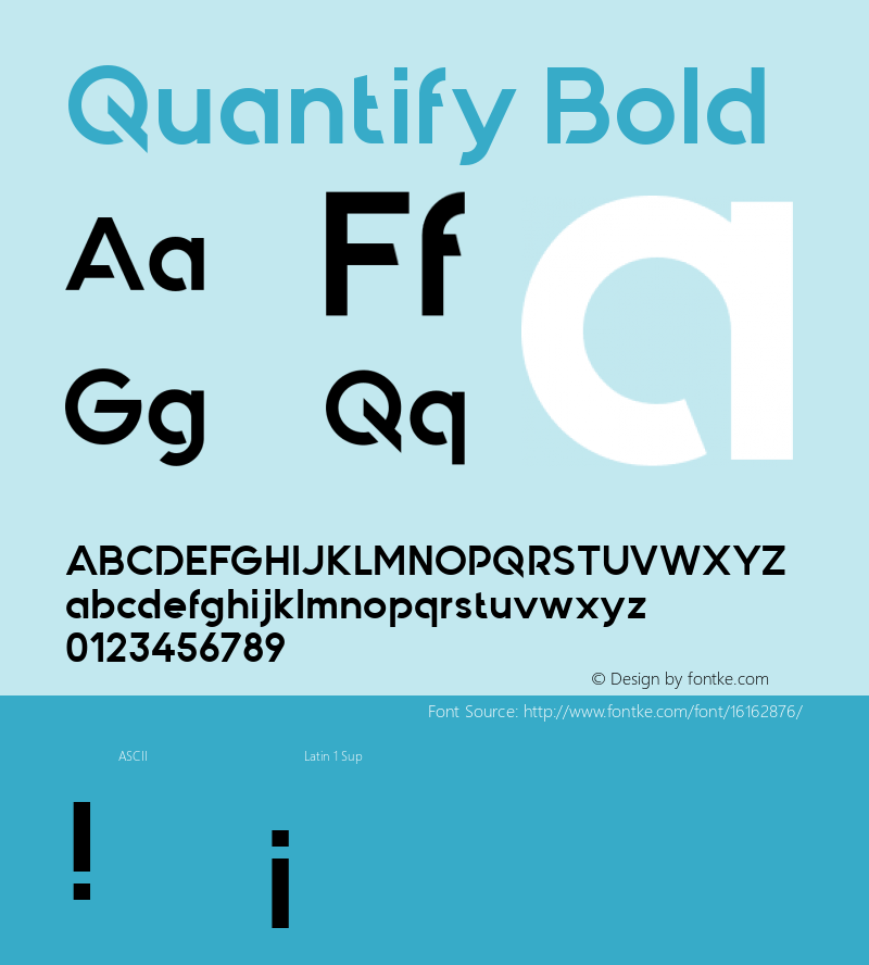 Quantify Bold Version 2.003 Font Sample