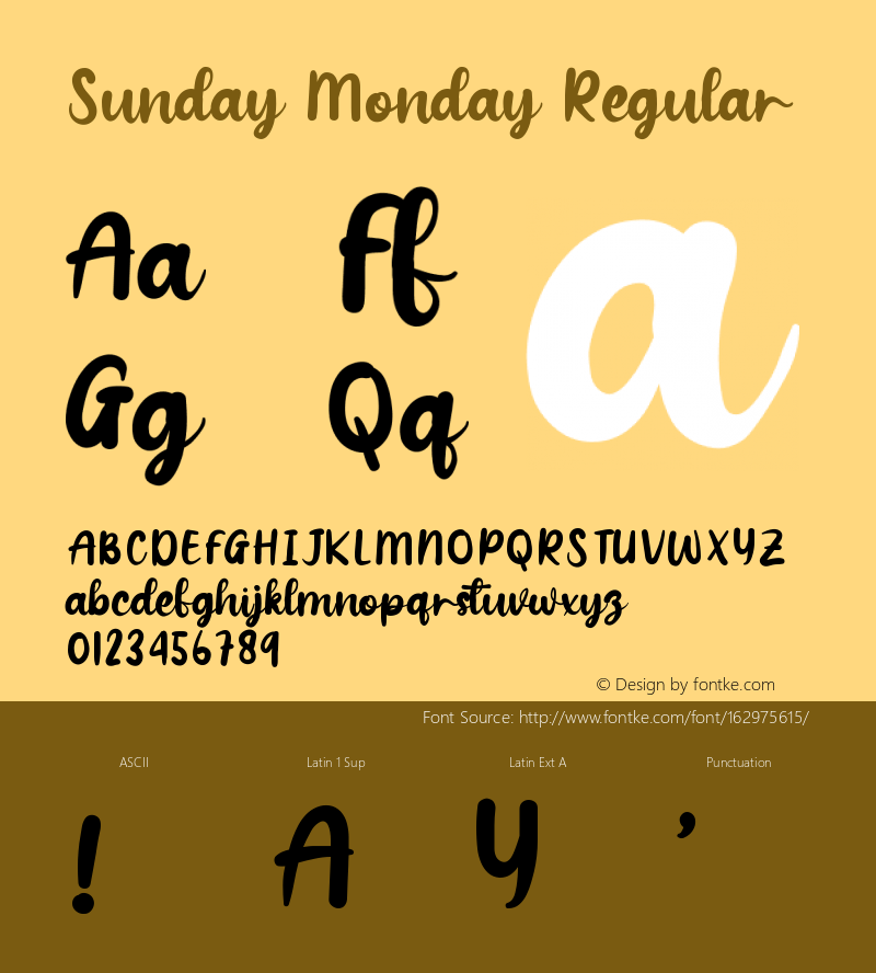 Sunday Monday Version 1.002;Fontself Maker 3.5.2 Font Sample