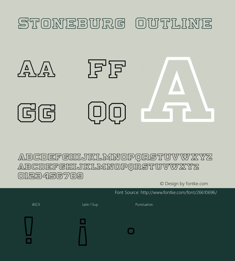 Stoneburg Outline Version 1.000;PS 001.000;hotconv 1.0.88;makeotf.lib2.5.64775 Font Sample