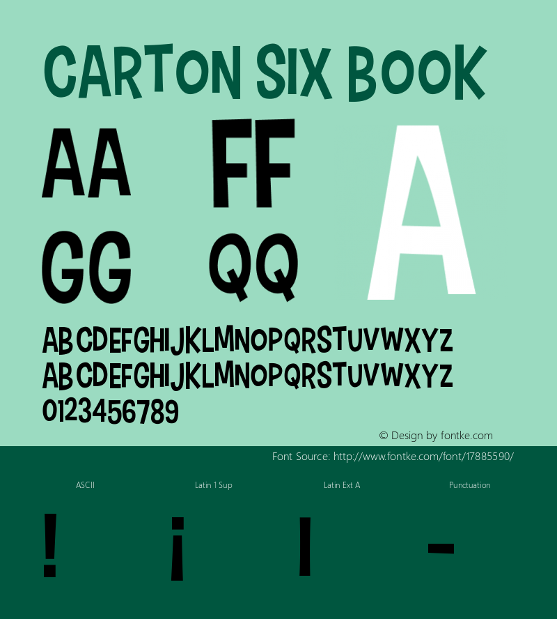 Carton Six Book Version v1.1 - 1/7/2012 Font Sample