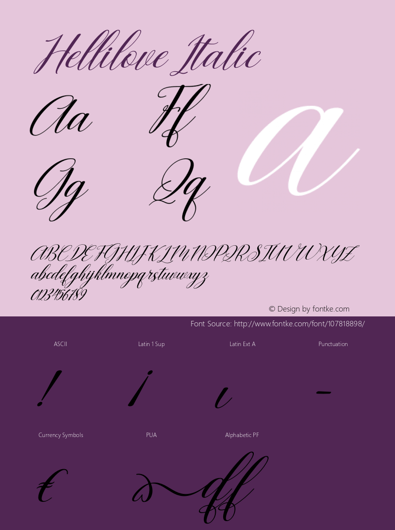 Hellilove Italic Version 1.00;November 18, 2020;FontCreator 12.0.0.2563 64-bit Font Sample