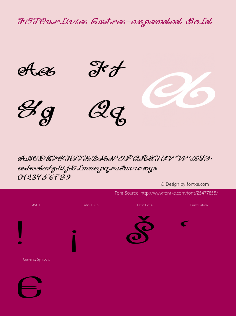 FOTCurlivia-ExtraexpandedBold Version 1.000 Font Sample