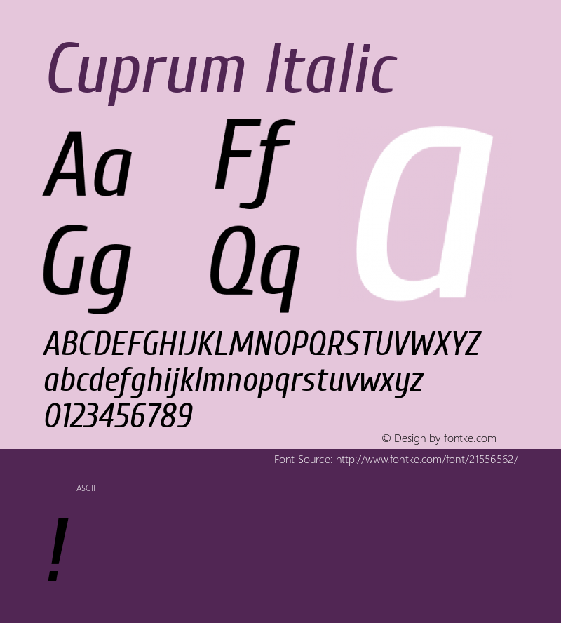 Cuprum Version 1.0 Font Sample