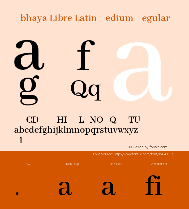 Abhaya Libre Latin Medium Regular Version 1.000 Font Sample
