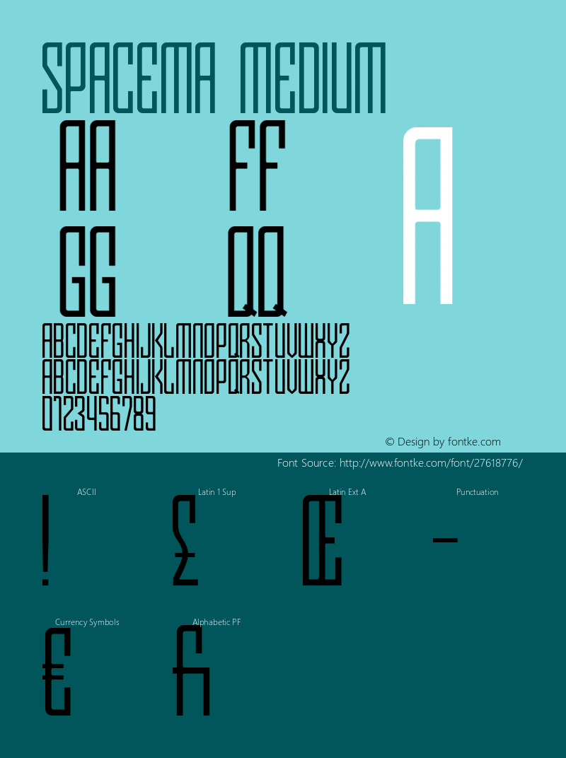 Spacema Medium Version 1.000;YWFTv17 Font Sample