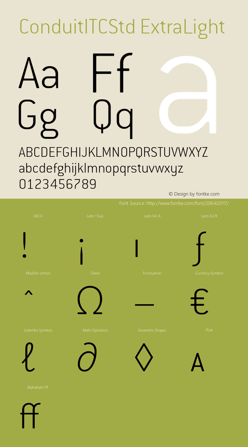 ConduitITCStd-ExtraLight Version 1.10图片样张