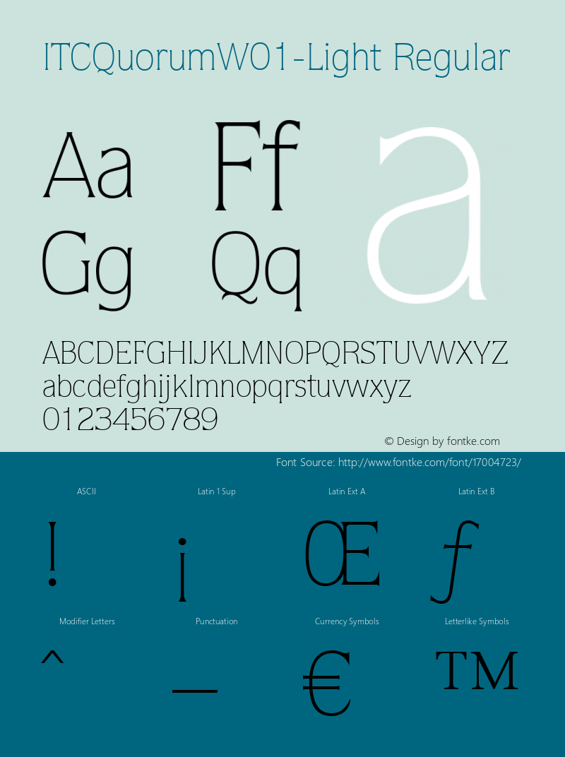 ITCQuorumW01-Light Regular Version 1.00 Font Sample