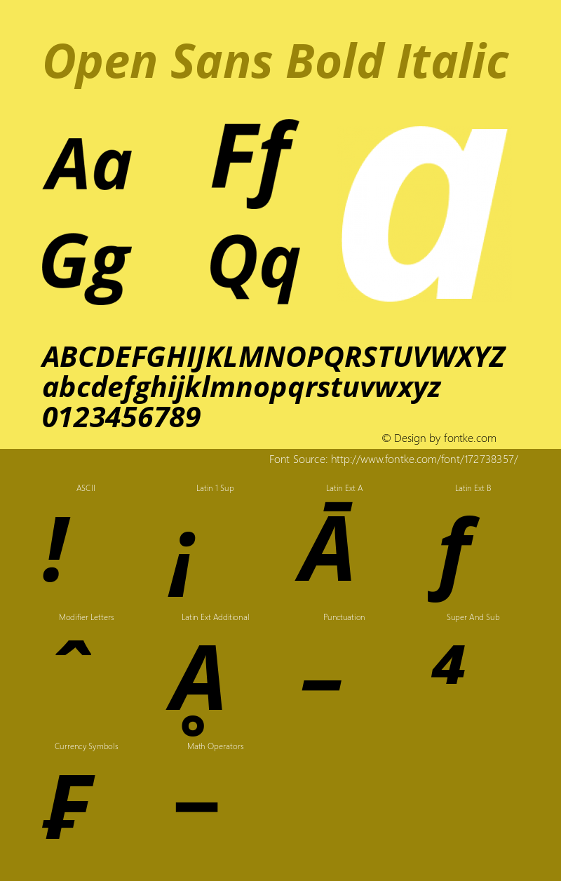 Open Sans Bold Italic Version 1.10图片样张