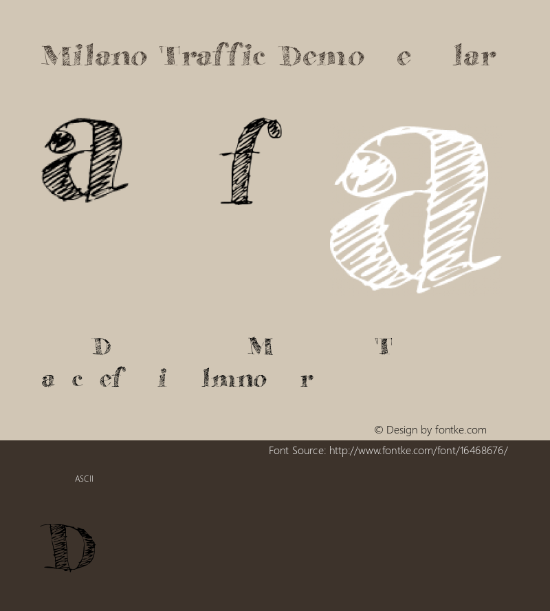 Milano Traffic Demo Regular Version 1.000 2015 initial release Font Sample