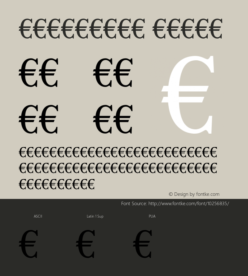 EuroSerif Roman Version 1.00 Font Sample