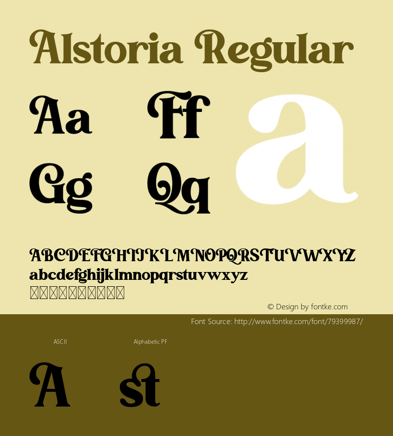 Alstoria Regular Version 1.002;Fontself Maker 3.2.2 Font Sample