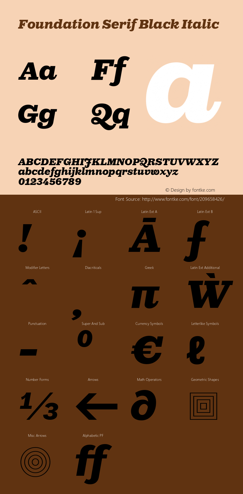 Foundation Serif Black Italic Version 1.001图片样张