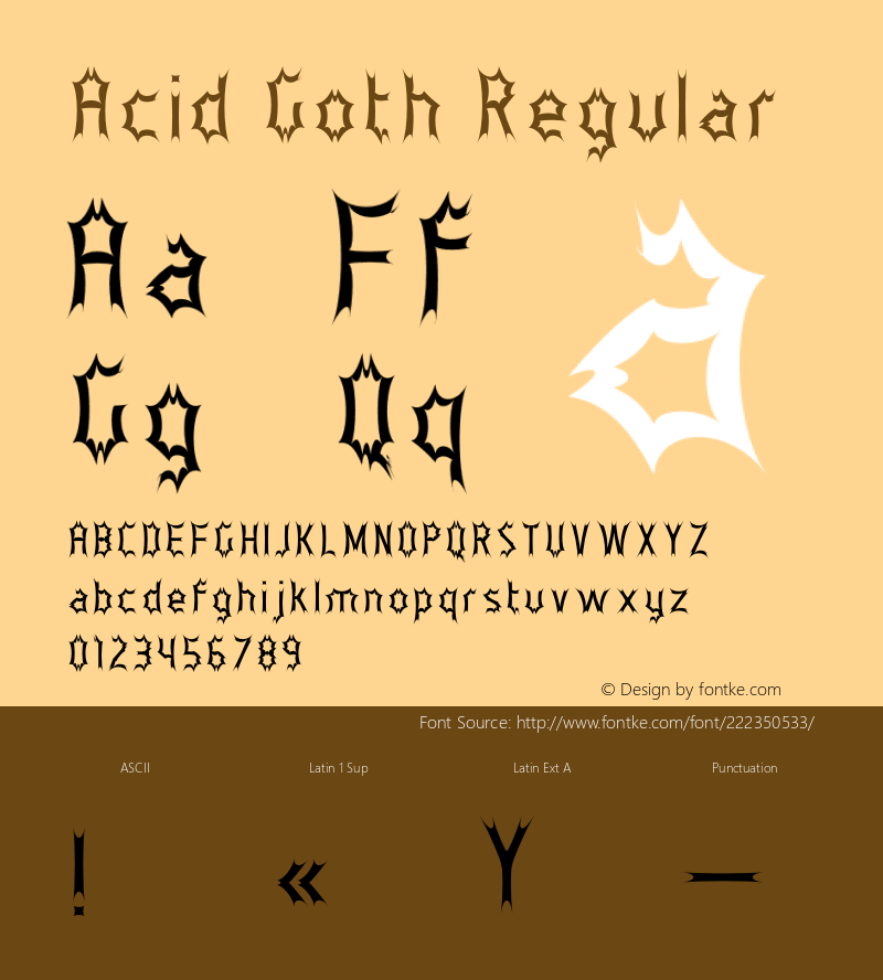 Acid Goth Version 1.004;Fontself Maker 3.5.4图片样张