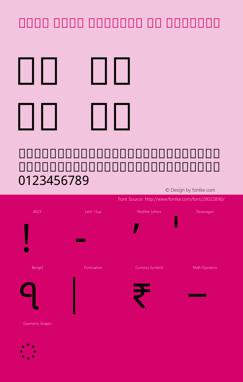 Noto Sans Bengali UI Regular Version 2.000 Font Sample